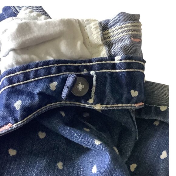 Candie's Girl Denim Capri Jeans Blue / White Hearts Adjustable Waist Sz 8 Cotton - Picture 4 of 13
